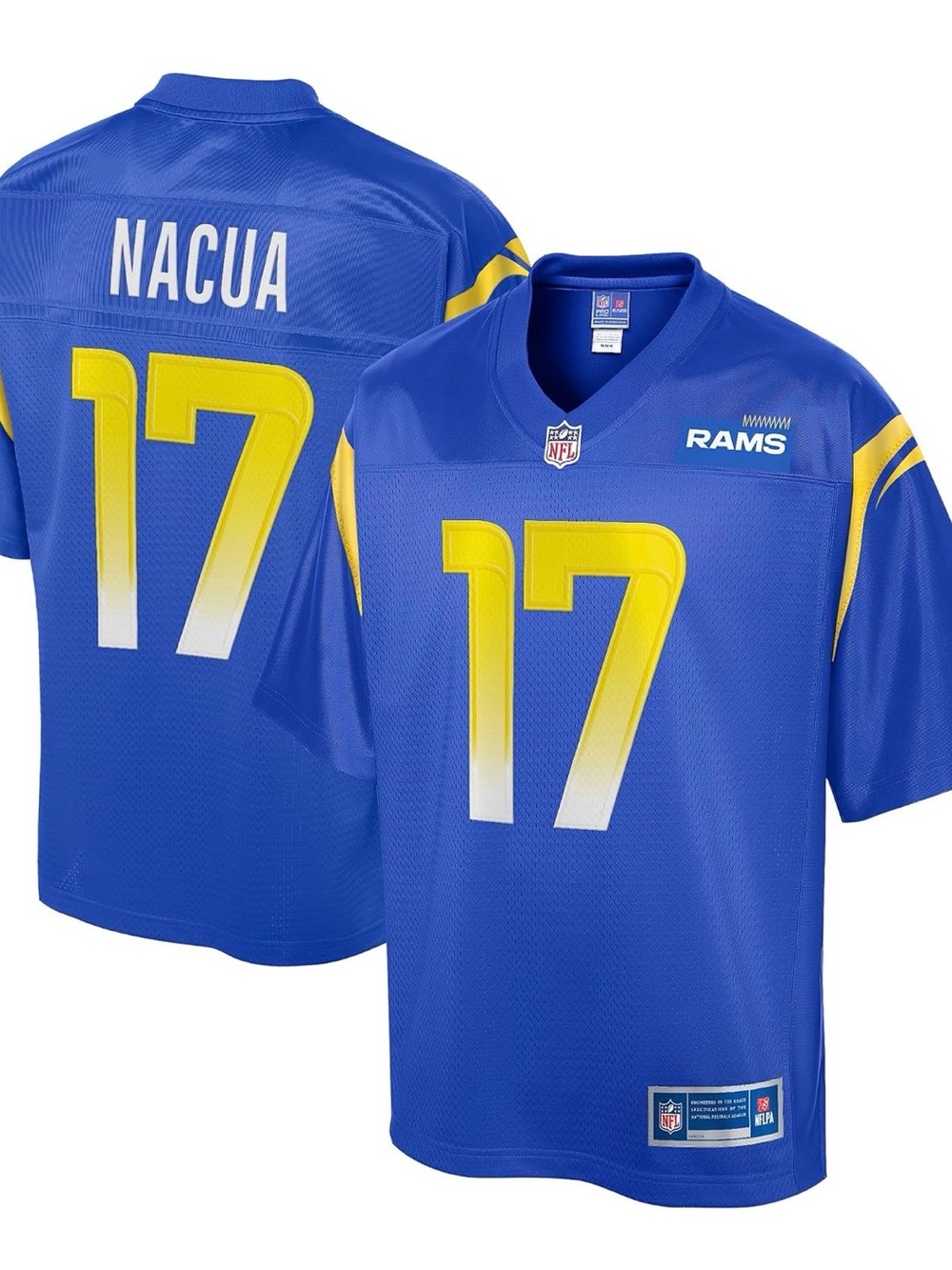 Men's Puka Nacua Royal Los Angeles Rams Pro Line Jersey size Large